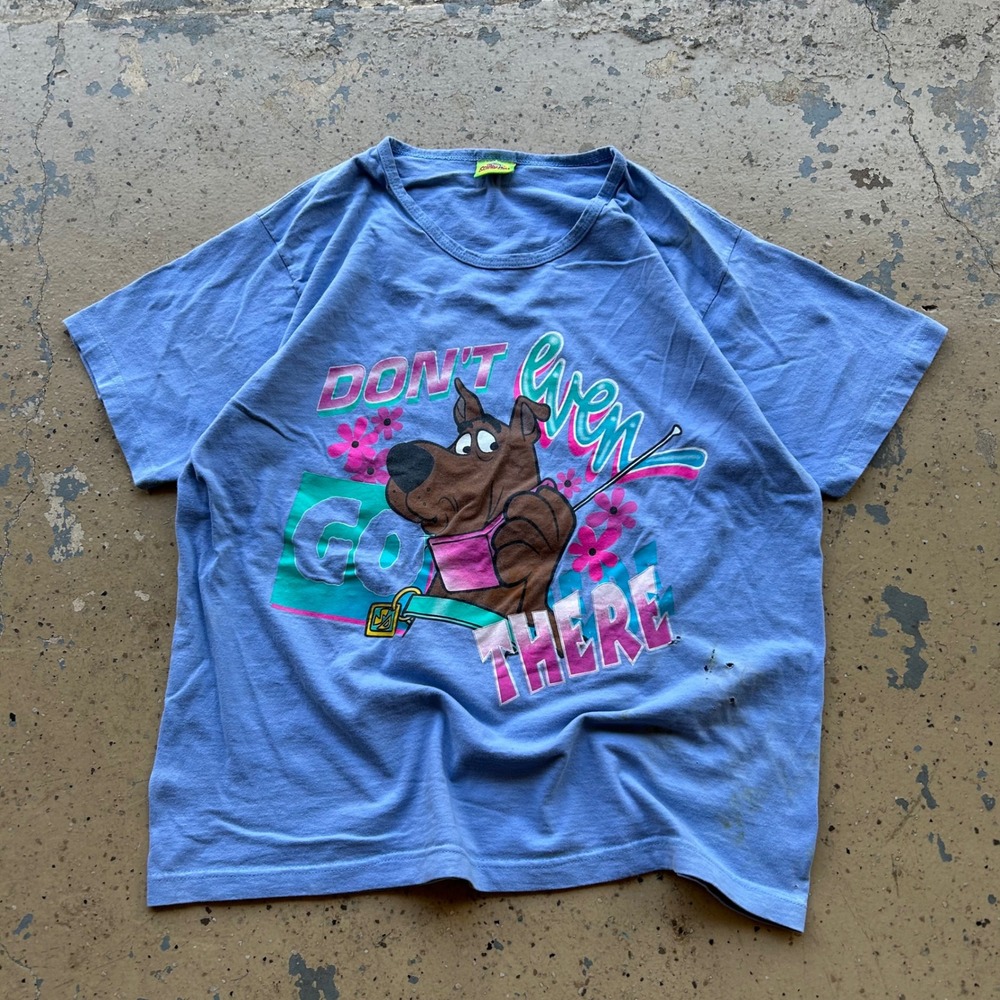 Vintage 1999 Scooby-Doo Don't Even Go There T-Shirt XL Blue Cartoon Network